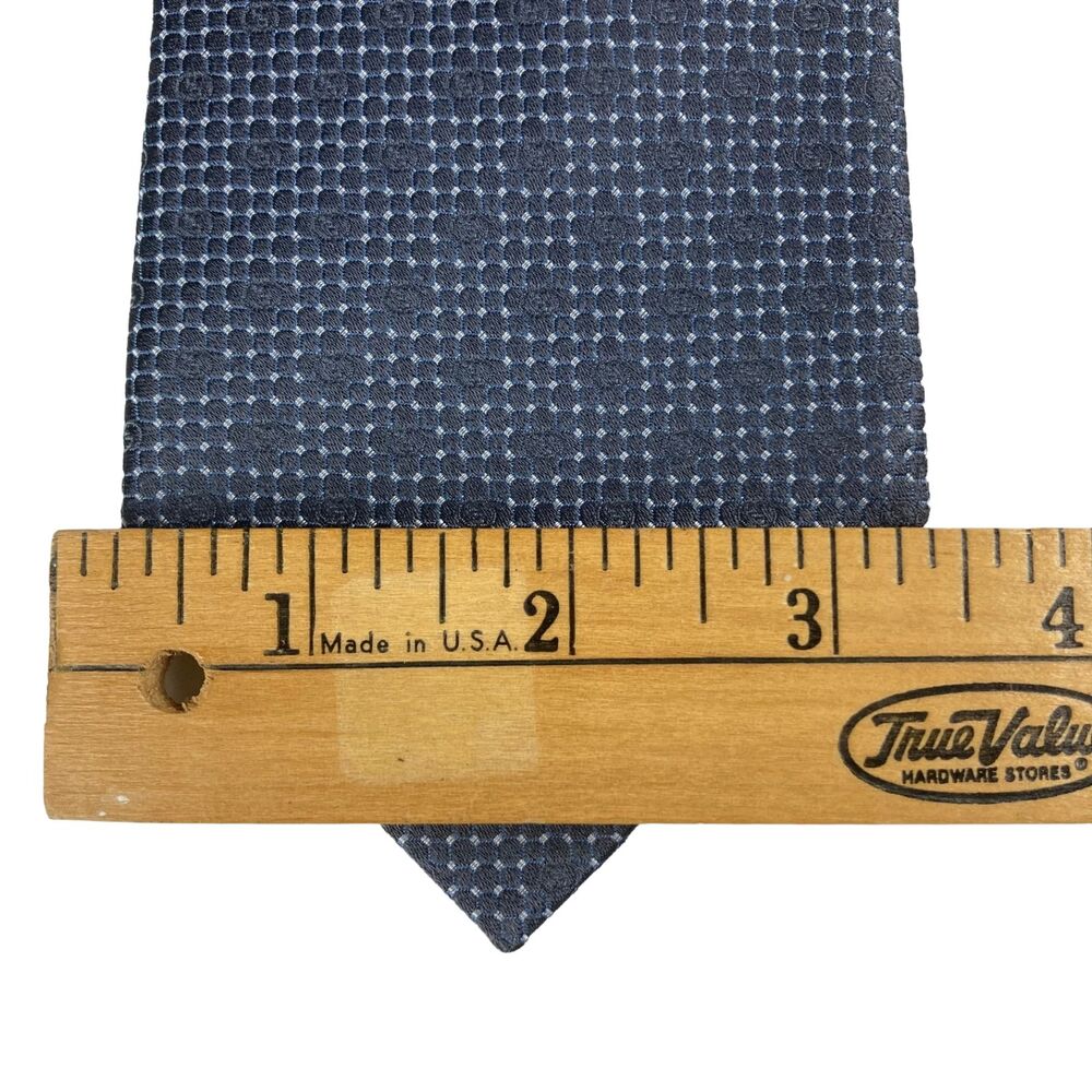 Gucci Silk Tie Gray Blue GG Monogram Made In Italy Designer Luxury Necktie - Picture 3 of 10